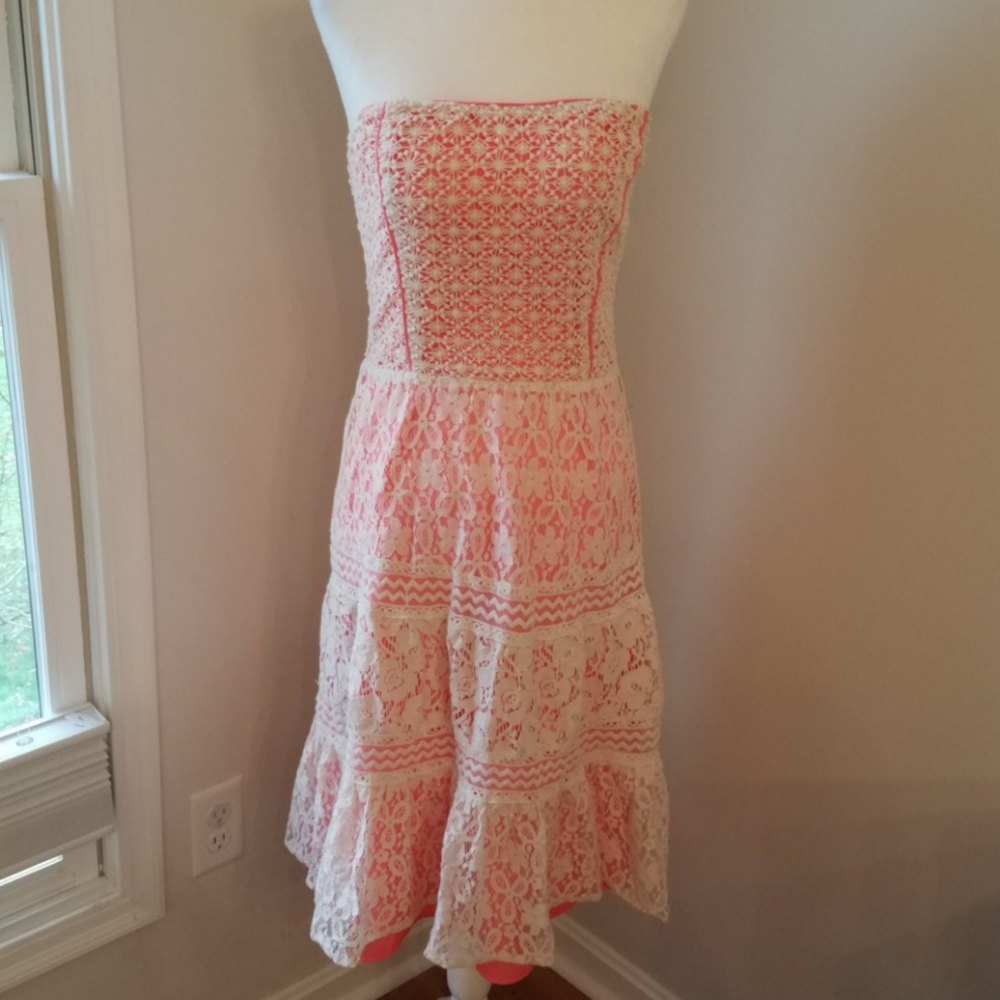 Chelsea and Violet Boho strapless lace dress